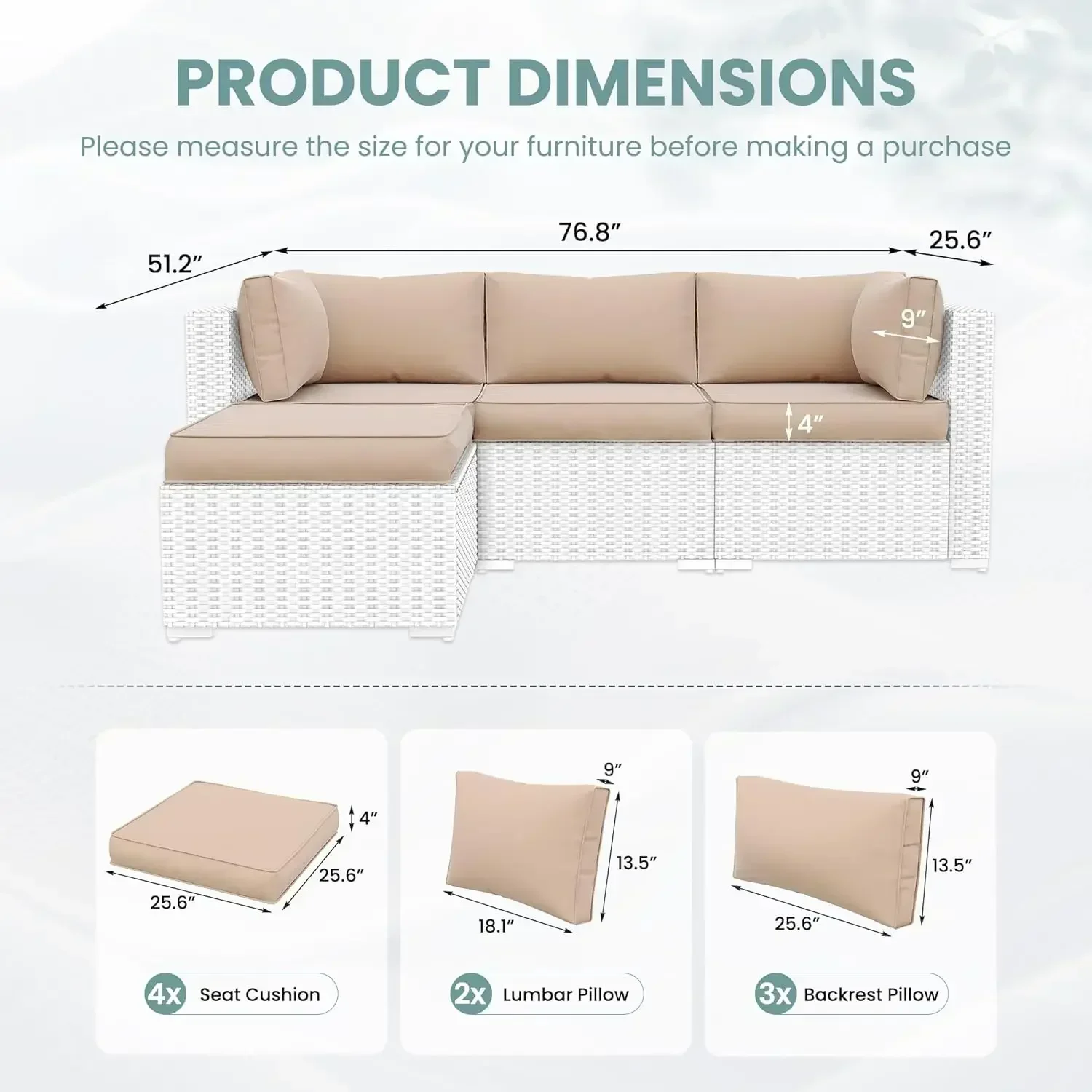 

Уличные подушки для мебели для патио, модернизированные, водонепроницаемые сменные подушки для мебели для патио, глубокое сиденье 4 дюйма для улицы (горячая)