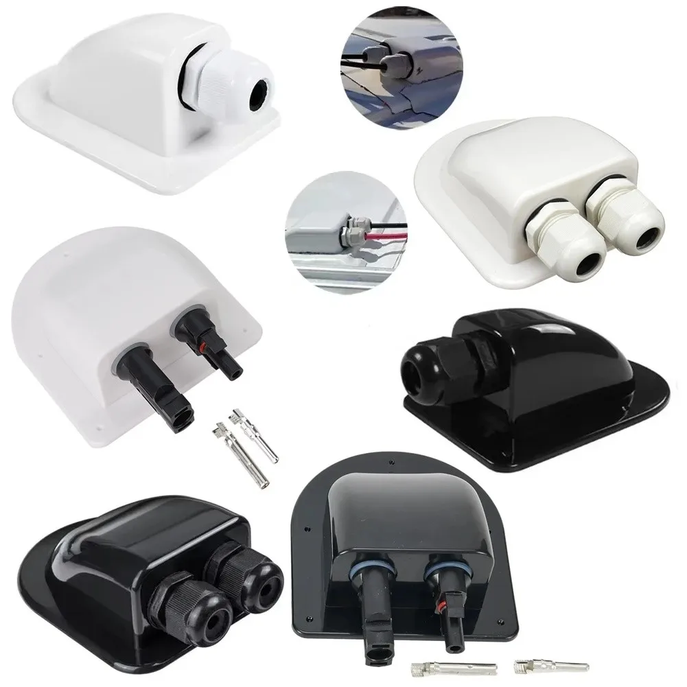 5/10Pcs Waterproof Caravan Solar Junction Box Entry Sealing Double/Single Cable Gland Panel For RV Boat Wire Curved Connector