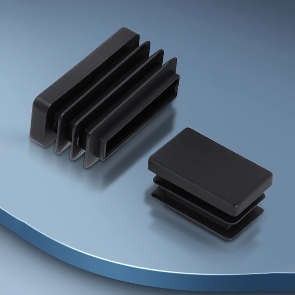 

4-20Pcs Black Square Plastic Punched End Cap Furniture Leg Tube Insertion Plug 10X10mm-120X120mm Furniture Accessories