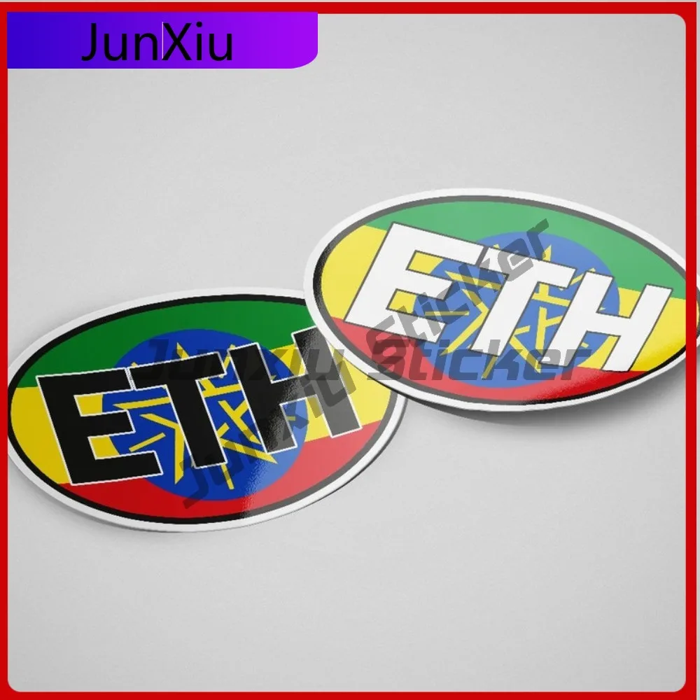 

Ethiopia ETH Sticker Cool Car Windows And Unique Mobile Phones Laptops Scratch Resistant Waterproof Vehicle Decor Car Styling
