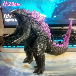 23cm 보라색 분노 고질라 모델 장난감 부드러운 고무 공동 이동식 인형 어린이 휴가 선물