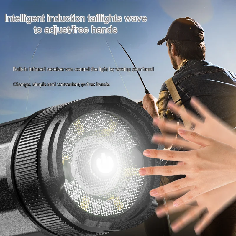 Laser Super Bright 10000 Lumens Tactical Torch Outdoor Long Range Flashlight High Power Telescopic Zoom Emergency Flashlights