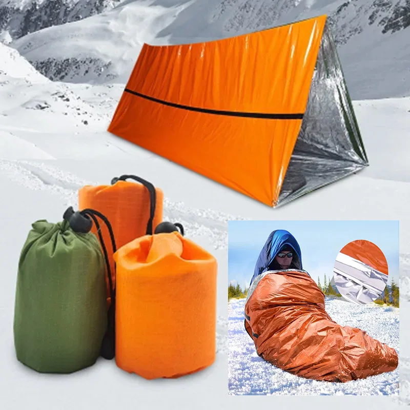 2 Person Survival Emergency Tent With Emergency Sleeping Bag- Waterproof Rescue Survival Tent ,Emergency Shelter