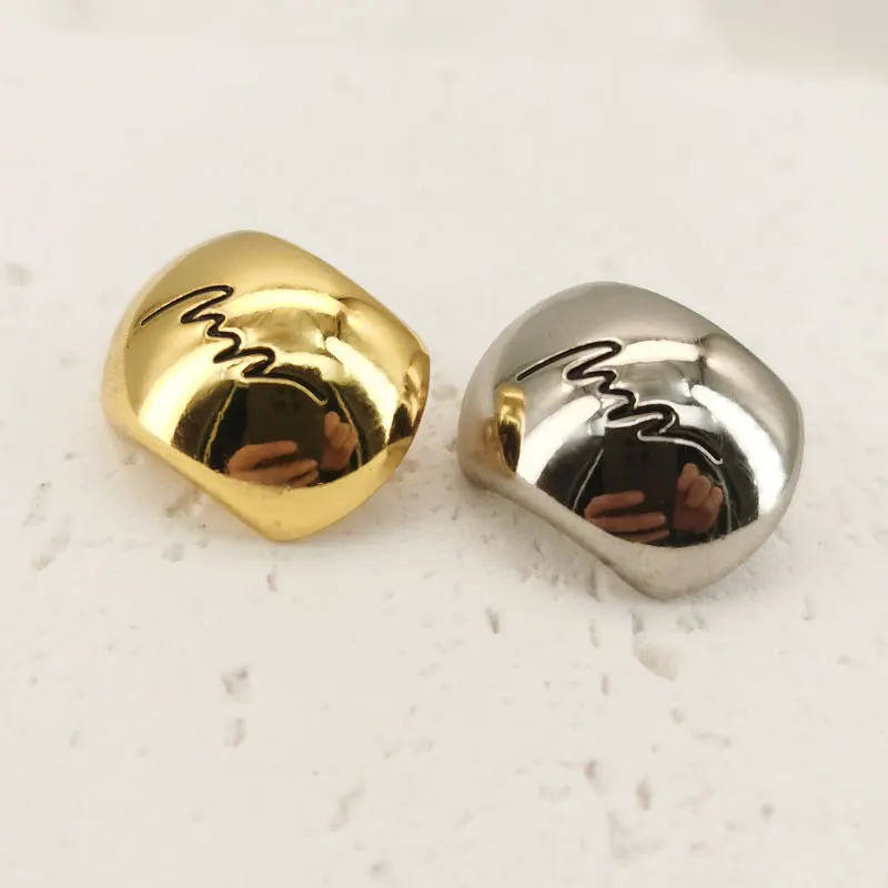 Metallknöpfe Gold Silber Oval mit Hohem Schaft 6er-Pack Nähknöpfe für Kleidung Mode-Accessoires 18/23mm – Detail 4