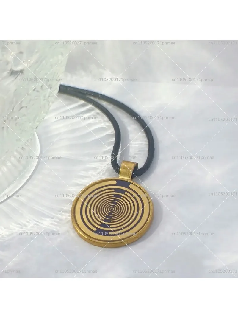 Multi-wave oscillator necklace  polarizing disc pure copper gold-plated energy jewelry