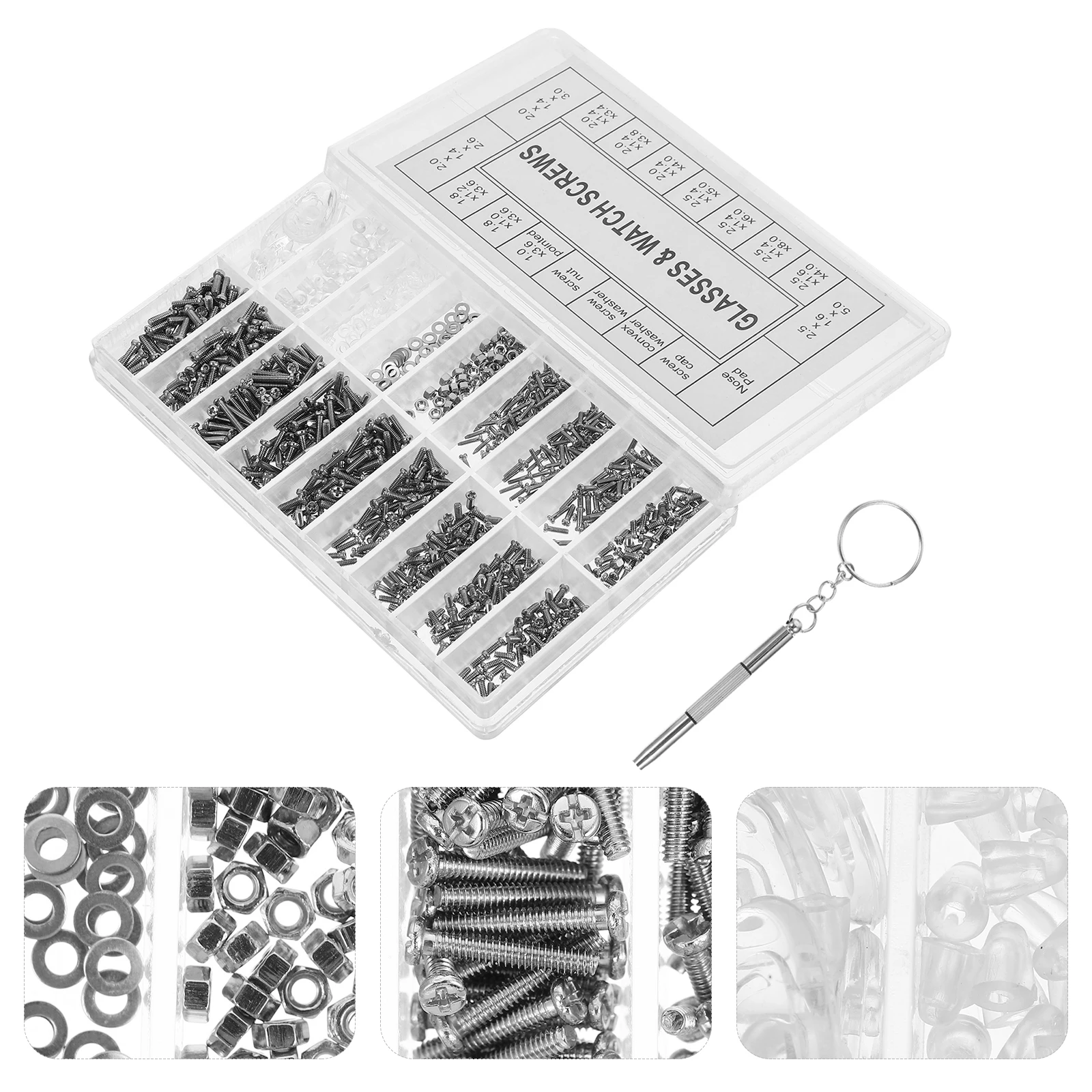 

1 set 1 Set Eyeglass Kit Glasses Screw Tool Sunglass Repair Accessories Glasses Nose Pad Replacement Watch Jewelry Repair Tools