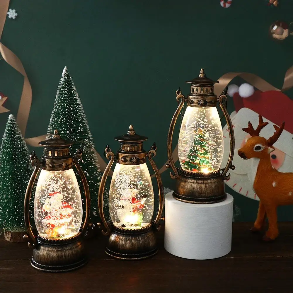 

Crystal Ball Christmas Oil Lamp Christmas Tree illuminated Christmas Wind Lamp Snowman Atmosphere Christmas Decorative Lantern