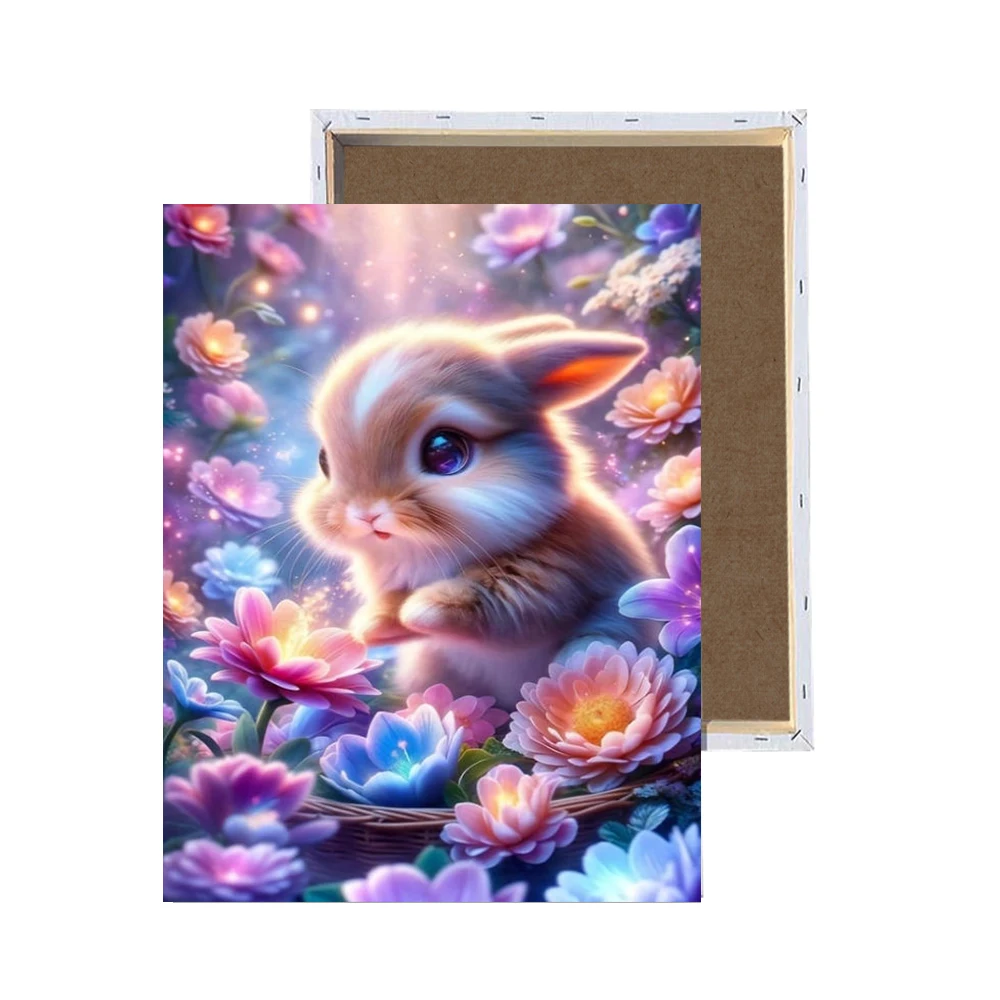 

5D Diamond Painting Ready Frame Full Square Flower Rabbit Diamond Embroidery Mosaic Kits Art Home Decoration New Arrival