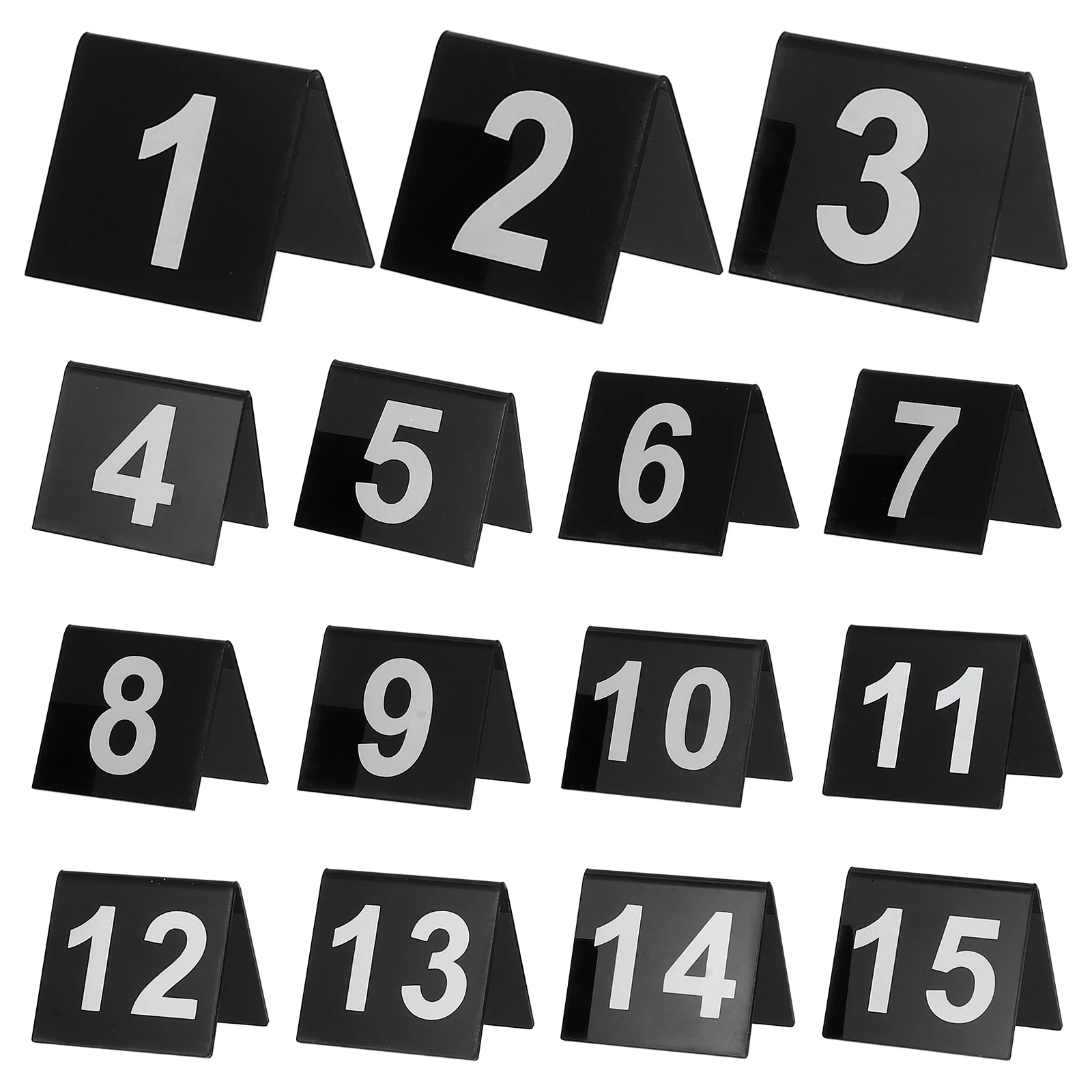 

15pcs Number Plate Markers Acrylic Restaurant Table Numbers Dual-sided Thick Construction Crime Scene Floor Signs