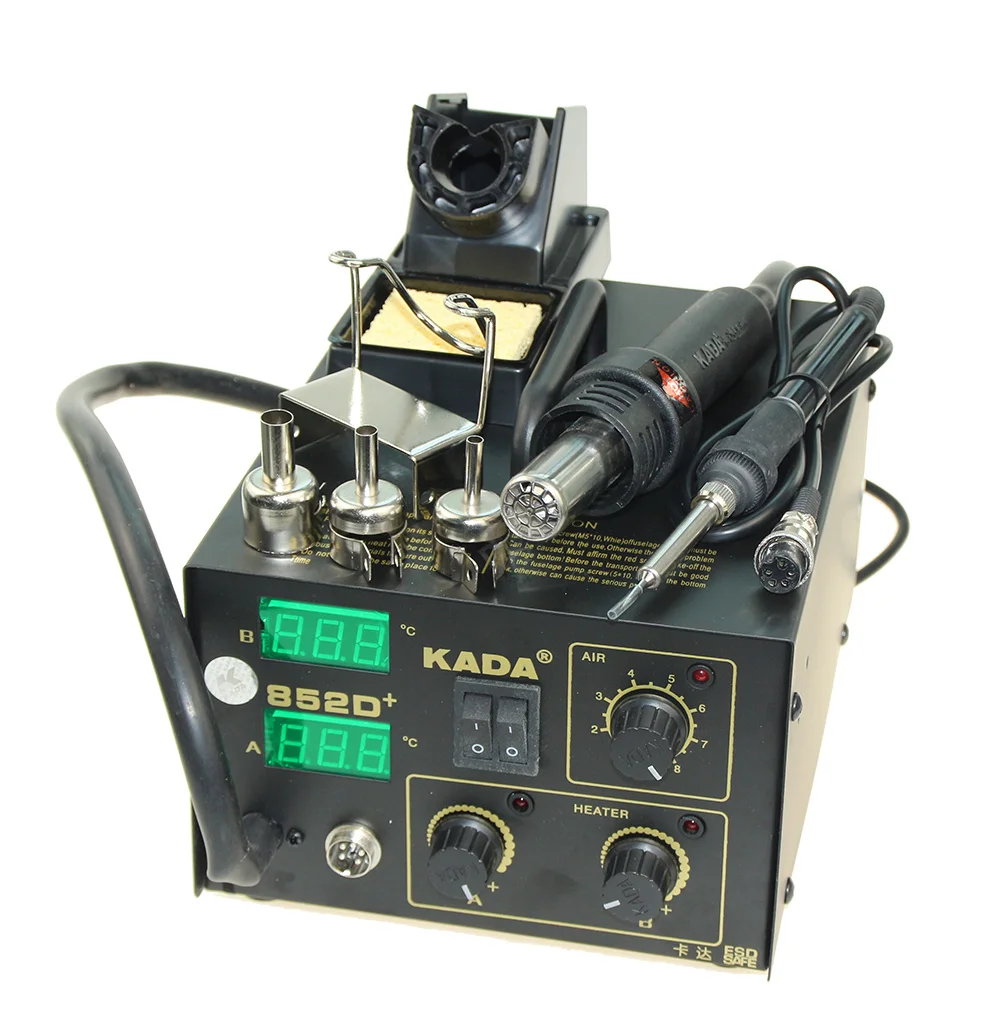 HOT SALE KADA 852D+  Rework Welder Station SMT Hot Air Soldering Iron SMD Solder Station DHL Cheap 220v /110V