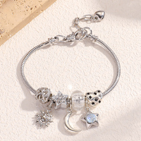 1PC Women's Fashion Pan Family Multi Element Star Moon Beaded Bracelet Date Travel Banquet Party Holiday Dressing Gift