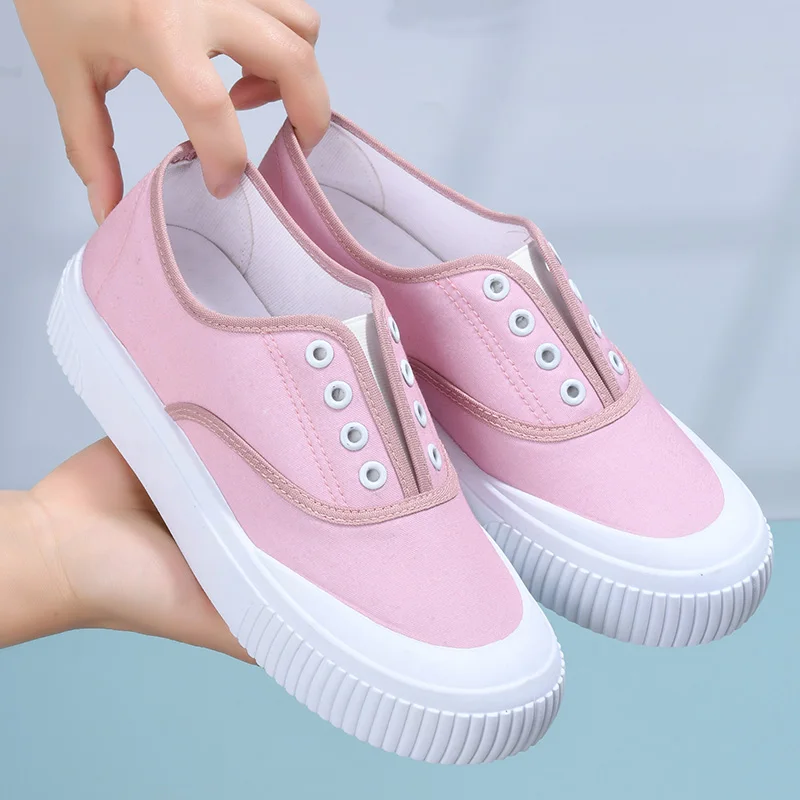 2024 Spring/Summer New Canvas Women\'s Shoes Candy Color Breathable Upper Soft Sole Canvas Shoes 35-40