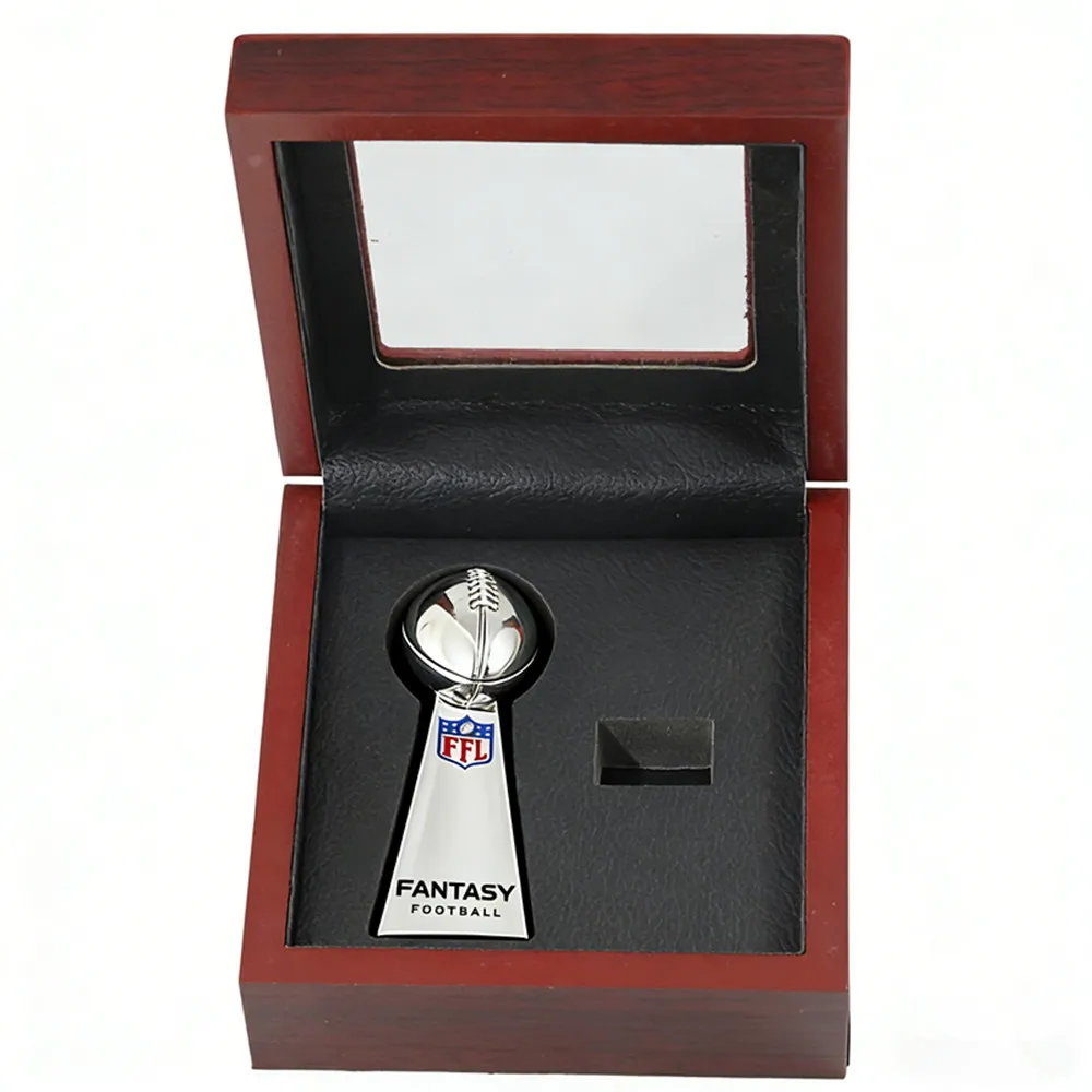 Fantasy Football Championship Trophy Prize FFL MVP American Football Cup Sports Trophy With Display Woodenbox Souvenir Gift