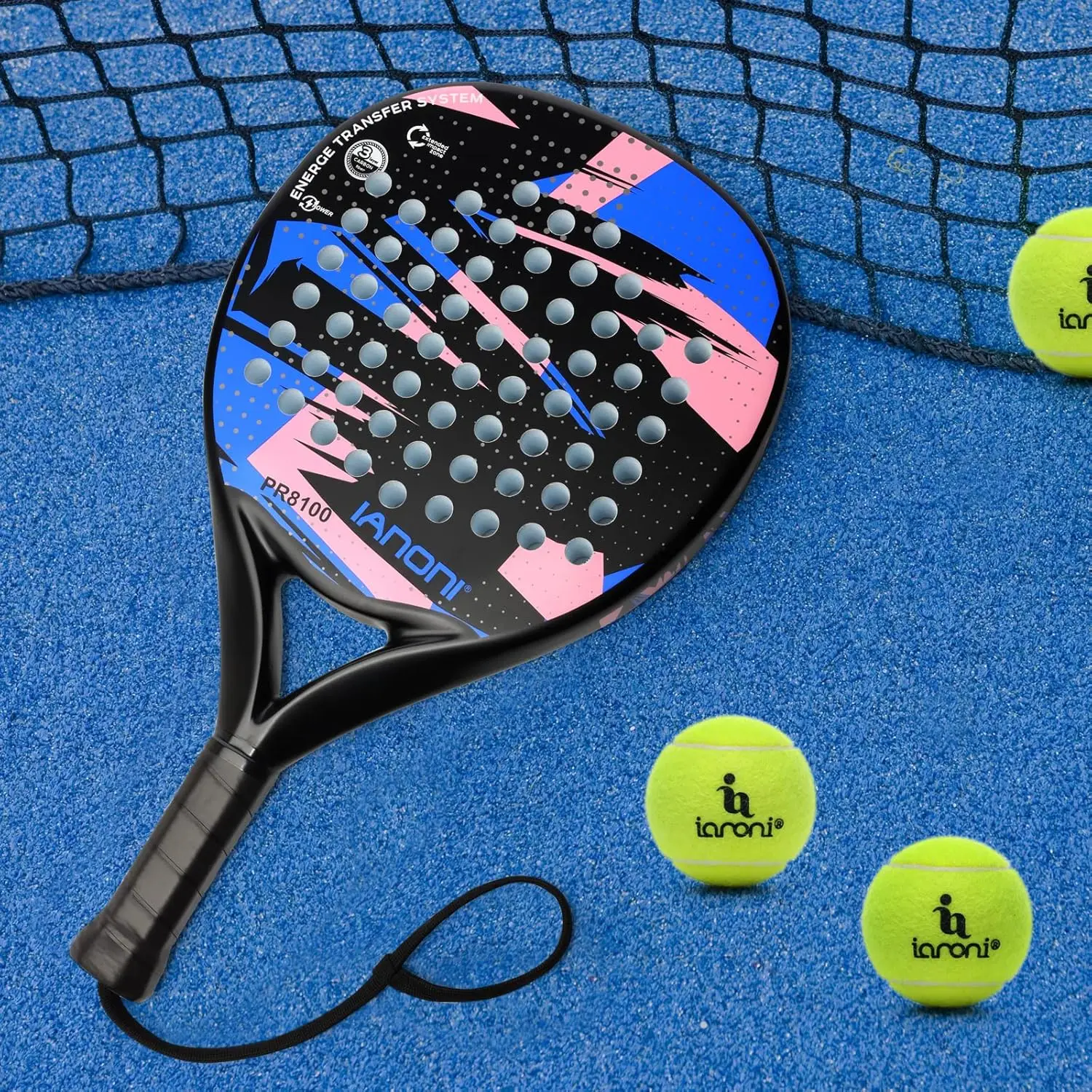 

Padel Racket Carbon Fiber Surface with EVA Memory Flex Foam Core Padel Tennis Racquets Paddle Tennis Racket