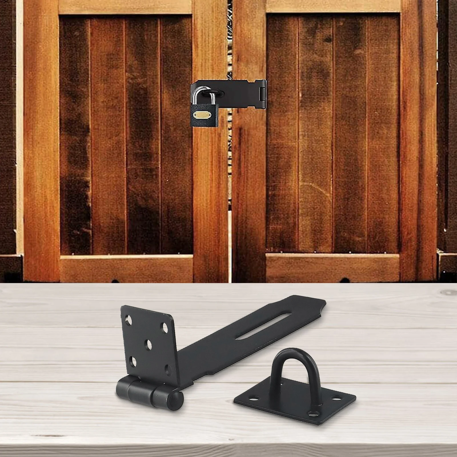 Long Lasting and Reliable Stainless Steel Door Padlock Hasp Kit with Anti Theft Folding Lock Buckle Plate Hitch