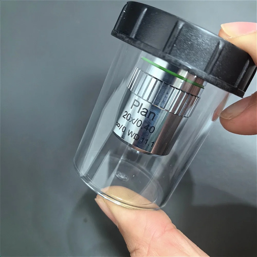 Near Infrared 45mm Parfocal 20X 400-1100nm Plan Objective Lens Achromatic Infinity for Metallographic Microscope RMS Thread