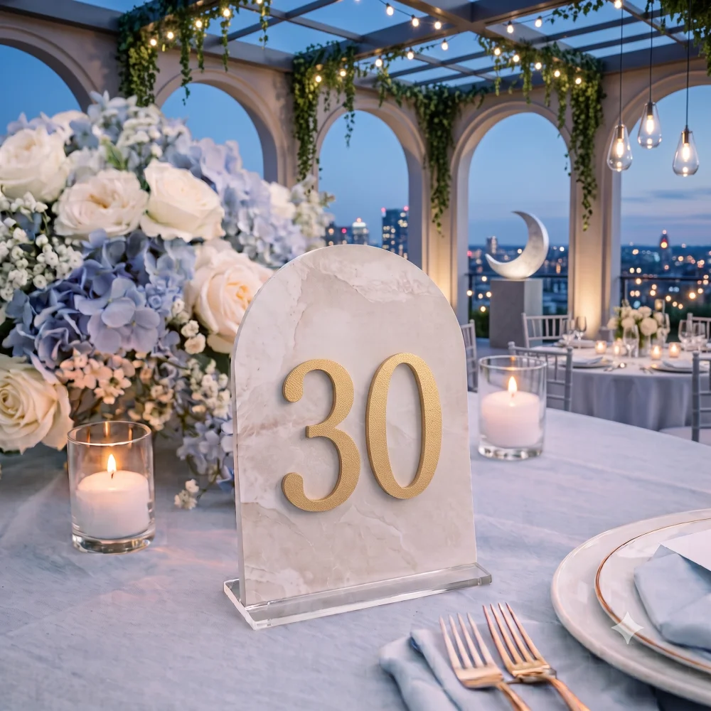 10 قطع من لافتات أرقام الطاولا - مراجعة Table Number Gold وسعره