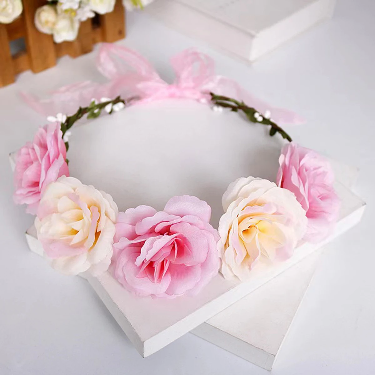 Hand-woven sweet wind flowers dance performance adult children wearing garlands straw bride Mori girl garlands headdress accesso