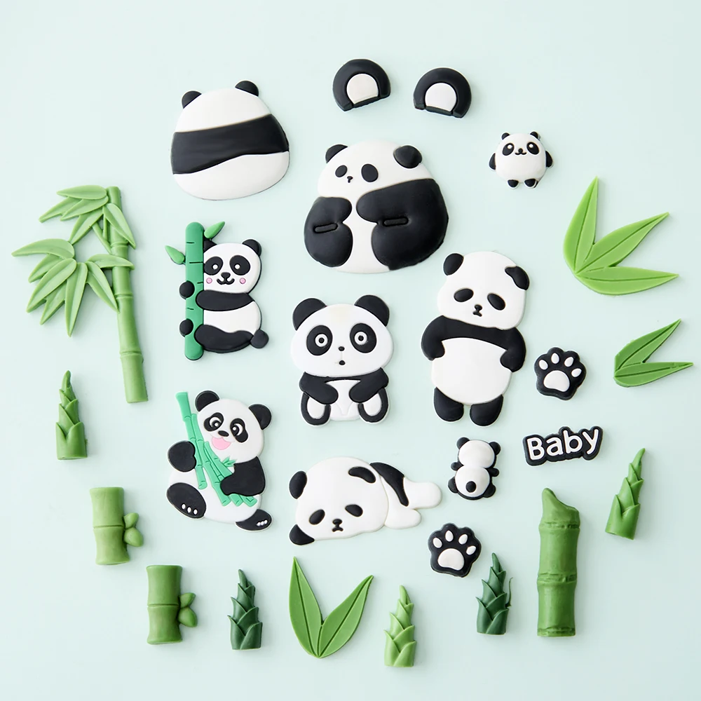 

Cute Panda Bamboo Leaves Silicone Molds Bamboo Shoots Pole Cake Mousse Baking Tools Chocolate Fondant Cake Decorating Tools