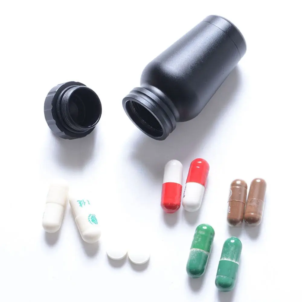 

Creative Portable Aluminum Alloy Waterproof Pill Holder Medicine Container Waterproof Canister Pill Case Capsule Bottle