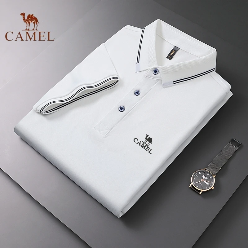 Summer New Embroidered CAMEL Short Sleeved Polo Shirt for Men Luxury Fashion Casual Fashion Comfortable Breathable T-shirt Top