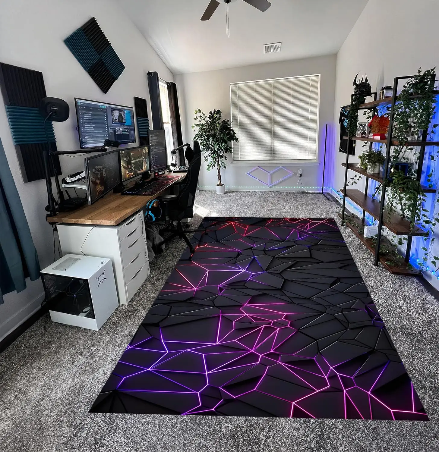 Neon Rug, Cool, Gaming Illusion, Gaming Room, for E-SPOR, Neon Look, Colorful, Teen's Rug, for Gamers, Boys Room, Gift for Him,