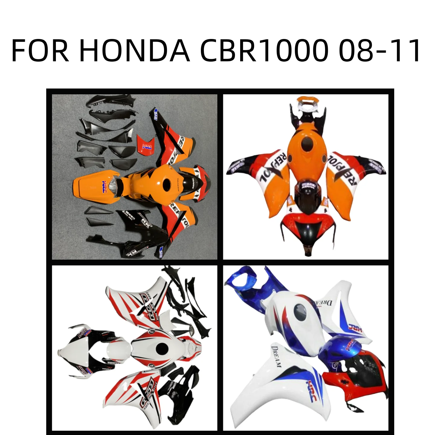 Suitable for Honda CBR 1000RR 2008 2009 2010 2011 Hot Injection Molded Motorcycle Fairing Kit 08 09 10 11 high quality