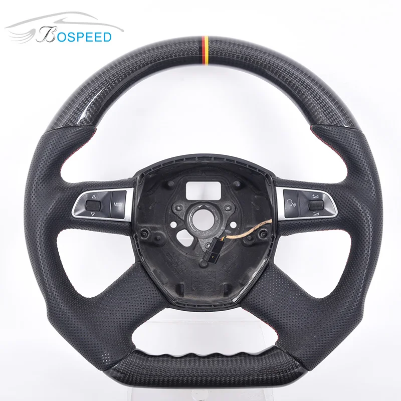 Car Steering Wheel For Audi A4 A3 A7 A5 A6 S5 S6 S4 S7 R8 A8L S8 Real Carbon Fiber Perforated Leather LED