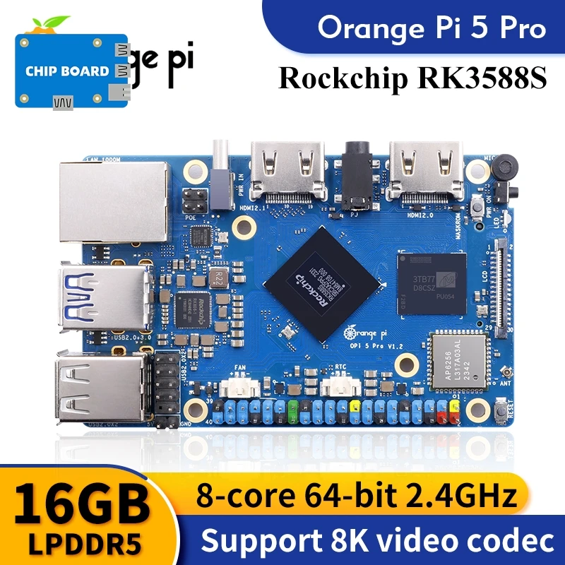 

Orange Pi Orange Pi Development Board AIPro Ascend AI Processor 8/20 TOPWiFi Bluetooth
