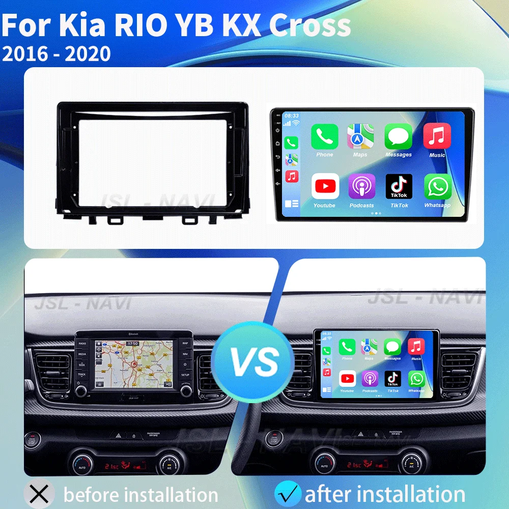 أندرويد 15 سيارة مشغل وسائط متعددة راديو لكيا ريو ستونيك YB 2016 2017 2018 2019 - 2023 Carplay Auto Stereo 4G DSP RDS
