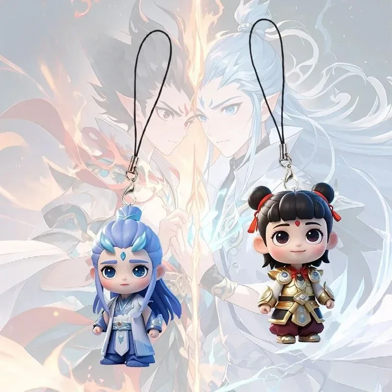 1 pièce/3 pièces Nezha 2 accessoires de Cosplay le démon enfants périphérique Nezha Ao Bing porte-clés Kawaii pendentif enfants cadeaux d'anniversaire