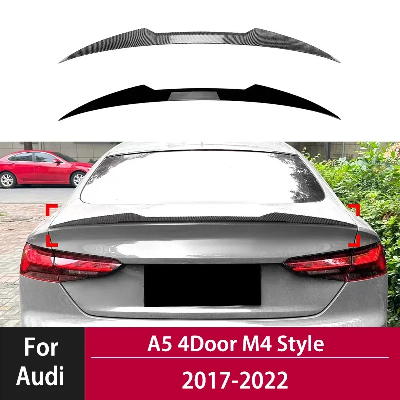 

For Audi A5 4Door 2017-2022 M4 Style Car Rear Trunk Spoiler Wing Lip Body Kit Tuning Accessories Spoiler Tail Fin Exterior Parts