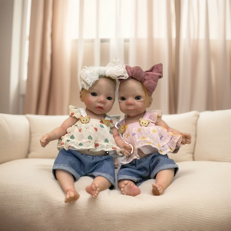 

Attyi 11inch bebé Full Body Soft Solid Silicone Reborn Baby Girls Dolls Artists Painted Lifelike Newborn Doll кукла реборн