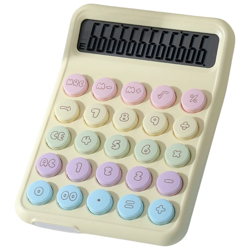 12Digit Mechanical Keypad Calculator Easy to Read Screen for Daily Calculations