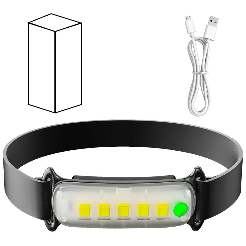 Portable COB LED Headlamp USB Fast Charging Built-in Battery Powered Headlight Outdoor Emergency Head Lamp Waterproof Head Torch