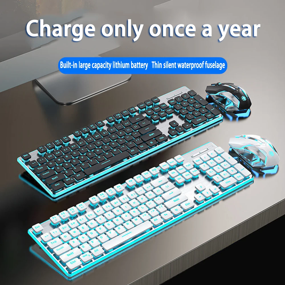 Wireless Keyboard Mouse Set Silent Game Keyboard Backlit Waterproof Usb Computer Keyboard Mouse Ergonomics Office Notebook Mouse