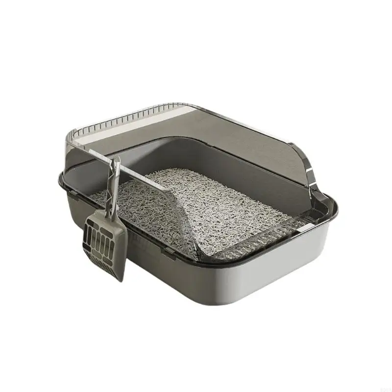 Semi Enclosed Cats Litter Box High Side AntiSplash  Thickened Litter Tray 