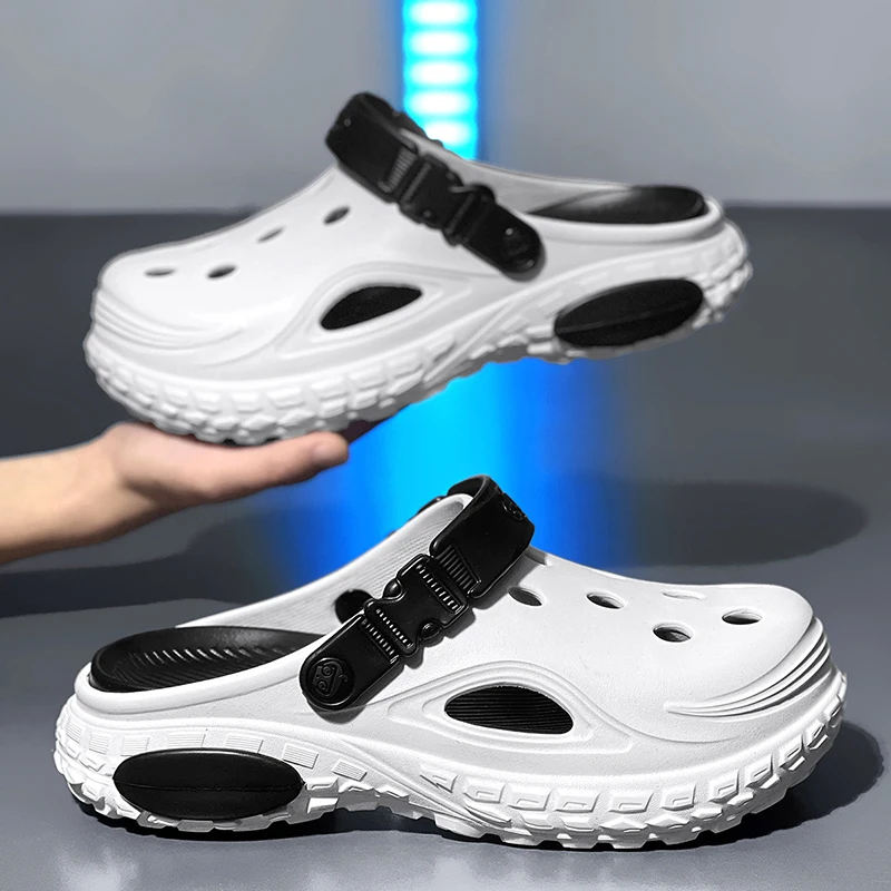 

2026 Summer New Men’s EVA Clogs | Closed Toe Convertible Sandals Slippers Platform Height Lightweight Beach Outdoor Shoes