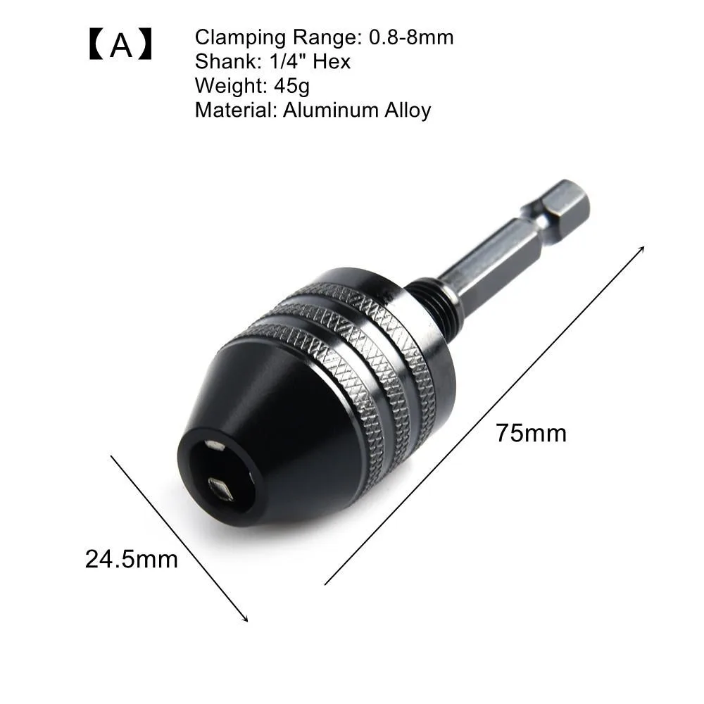 New Hex Shank Drill Chuck Adapter Alloy Mini Keyless Drill Chuck Chuck for Mini Screwdriver Hex / Round Shank Drill Bits Adapter
