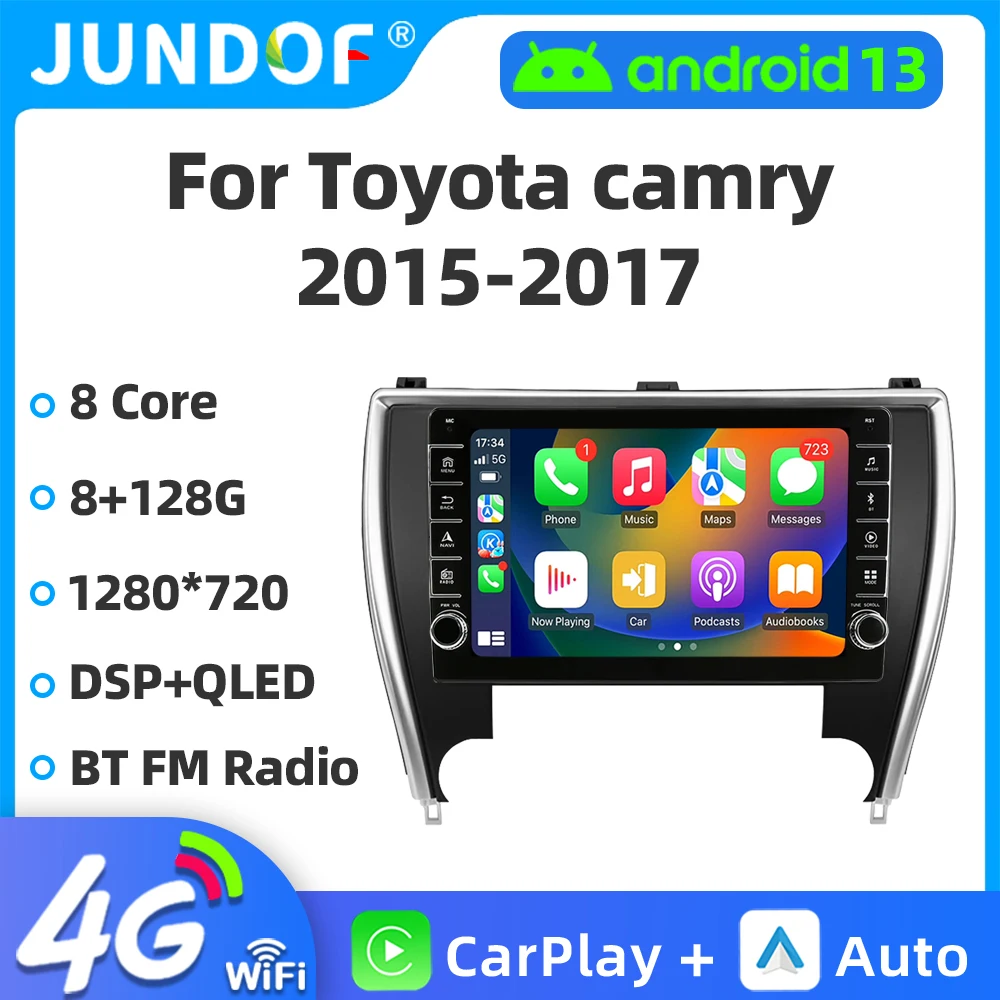 

Мультимедийная система Jundof, мультимедийная система на Android 13, с GPS, для Toyota Camry, версия для США, V55, 2015-2017, 10 дюймов