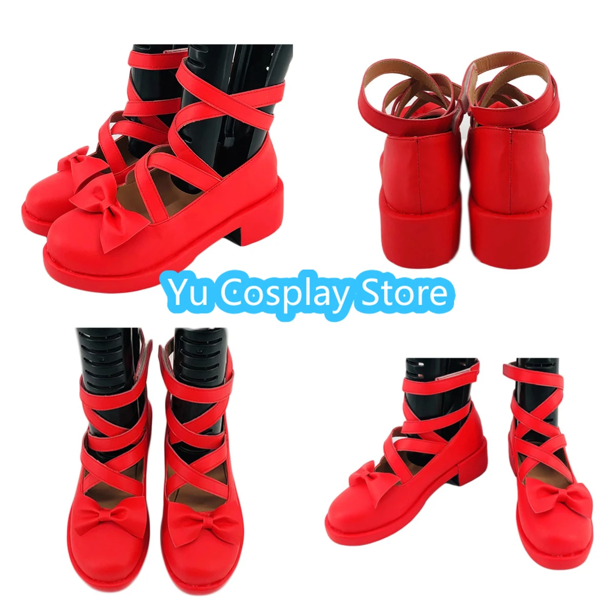 kanna-kamui-cosplay-shoe-girl-red-round-toe-flat-bottom-anime-halloween-carnival-costume