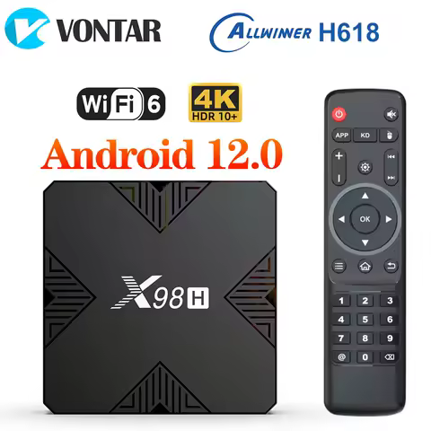 VONTAR X98H Smart TV Box Android 12 Allwinner H618 Quad Core Cortex A53 Support 4K Wifi6 Google Voice Assistant Set Top Box