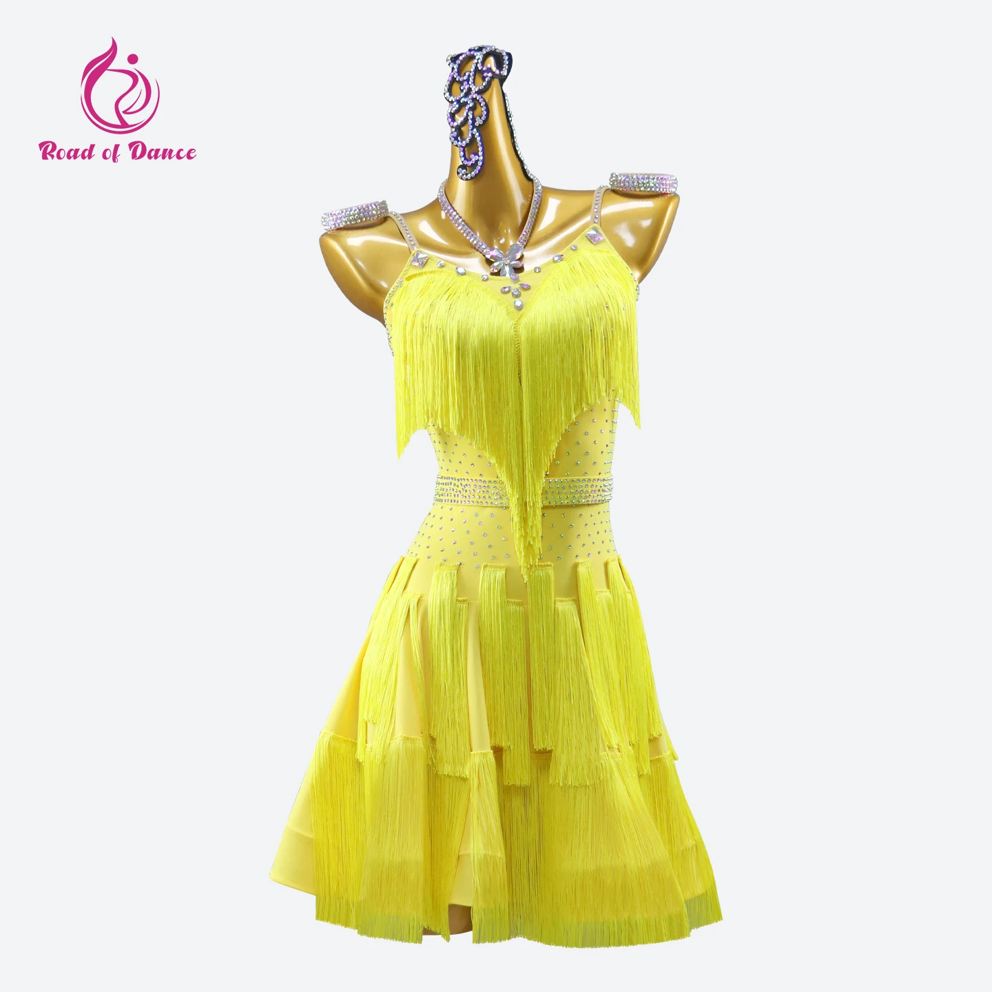 Girls Sports Dance Line Suit Womens Latin American Dress Dancewear Luxury Competition Costumes Cheerleader Female Practice skirt