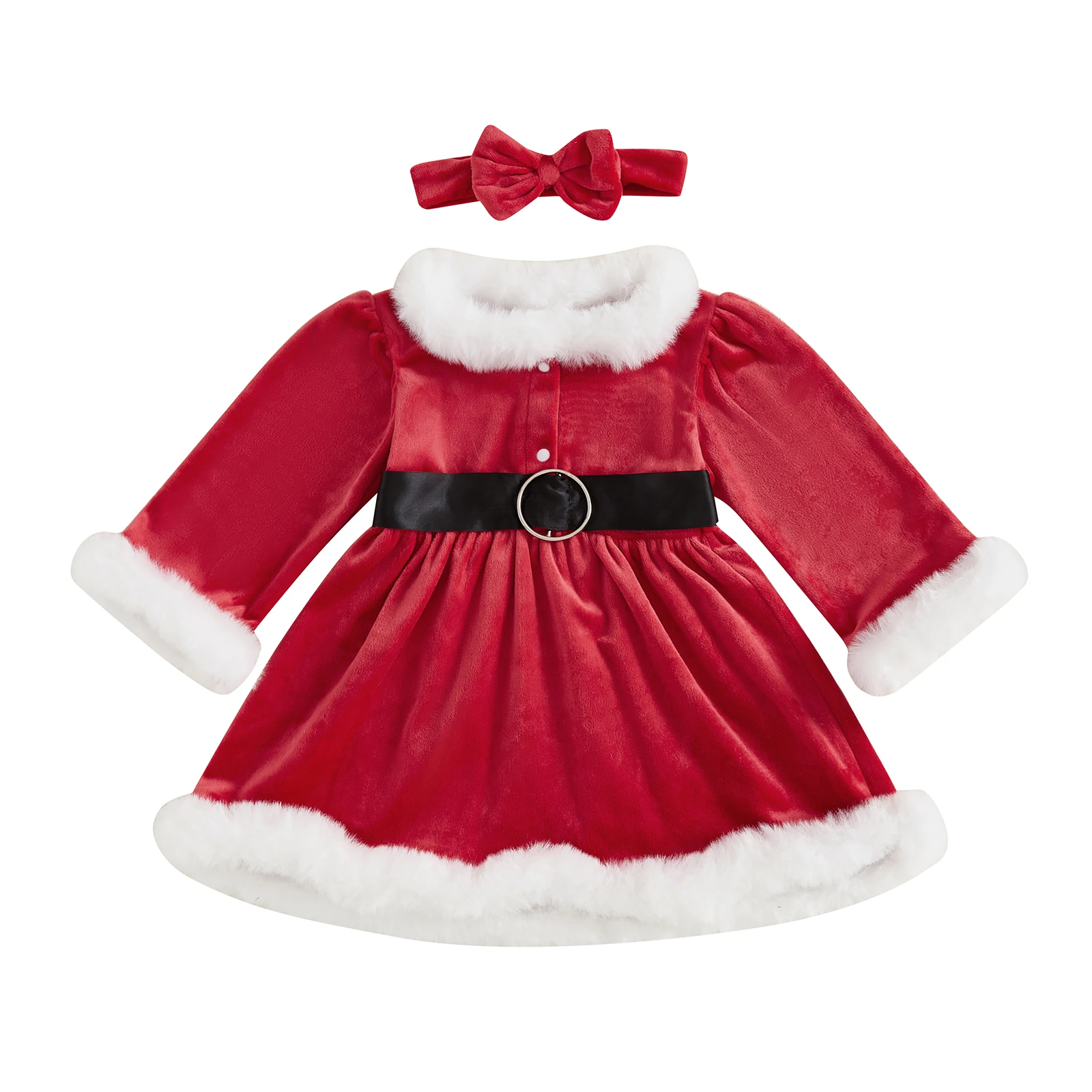 

Toddler Holiday Dress Sparkly Tulle Skirt with Sequin Bow Headband 2 Piece Festive Set for Christmas Party