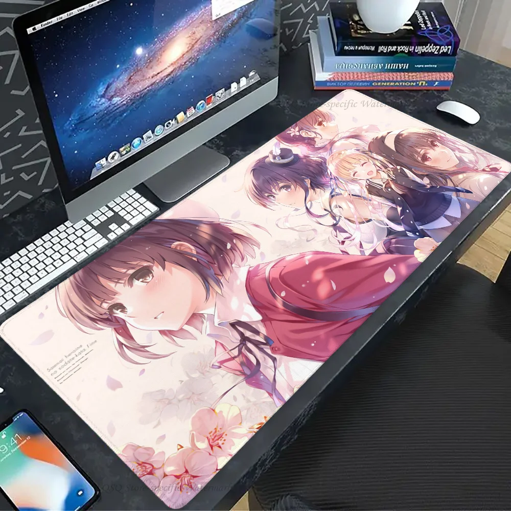 Saekano How To Raise A Boring Girlfriend Mousepad Mouse Mat Desk Mat With Pad Gaming Accessories Prime Gaming XXL Keyboard Pa