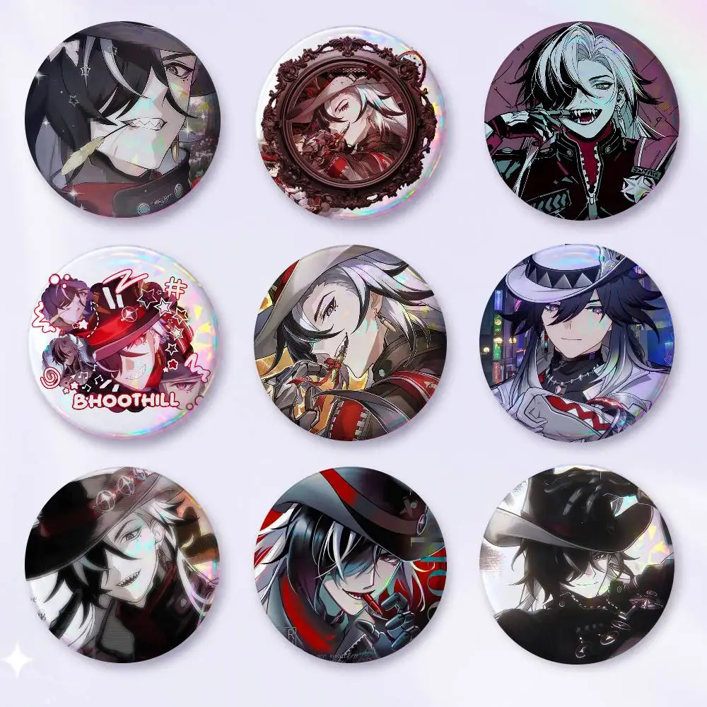 A-Boothill Honkai Star Rail Badge On Backpack Accessories Manga Icons Pins Round Cartoon Brooches For Clothes Bag Decor Gifts