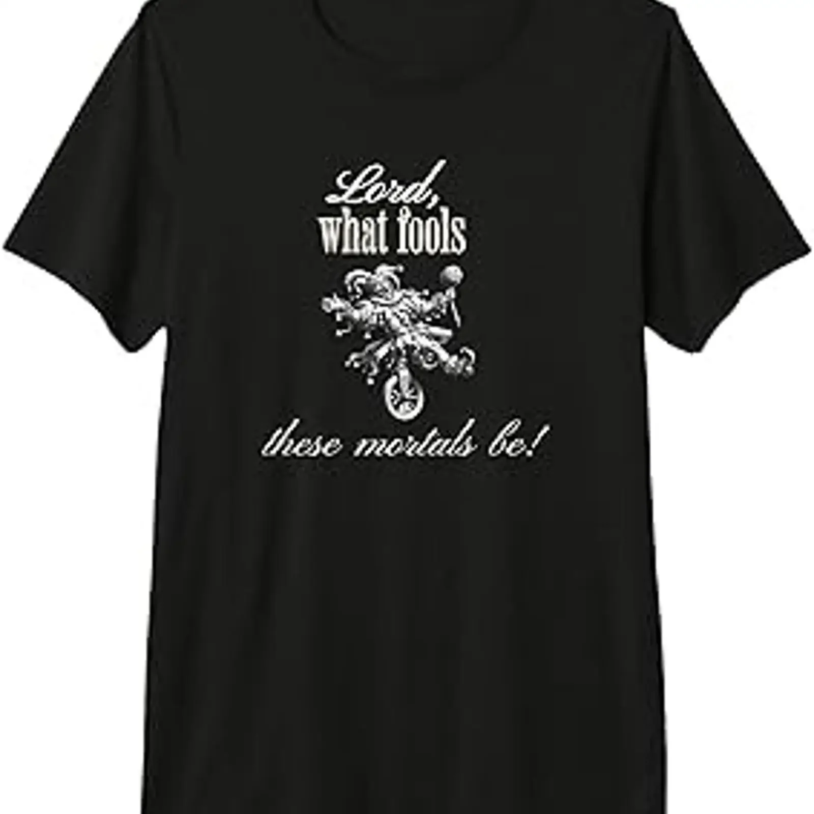 Camiseta Premium de Mezcla Triple con Estampado de la Frase del Sueño de una Noche de Verano de Lord Fools Mortals Puck, Estilo Vintage Lavado, Versátil, Suave y Elegante