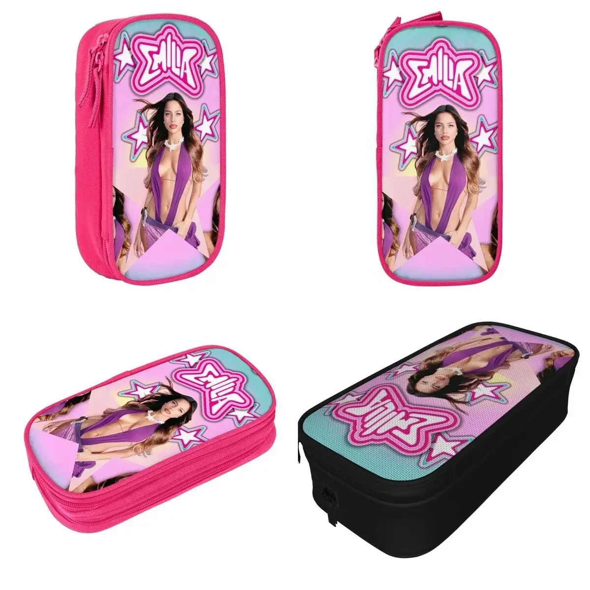 

Fun Argentina Singer Emilia Pencil Cases Pencil Pouch Pen for Student Large Storage Bags Office Gifts Stationery