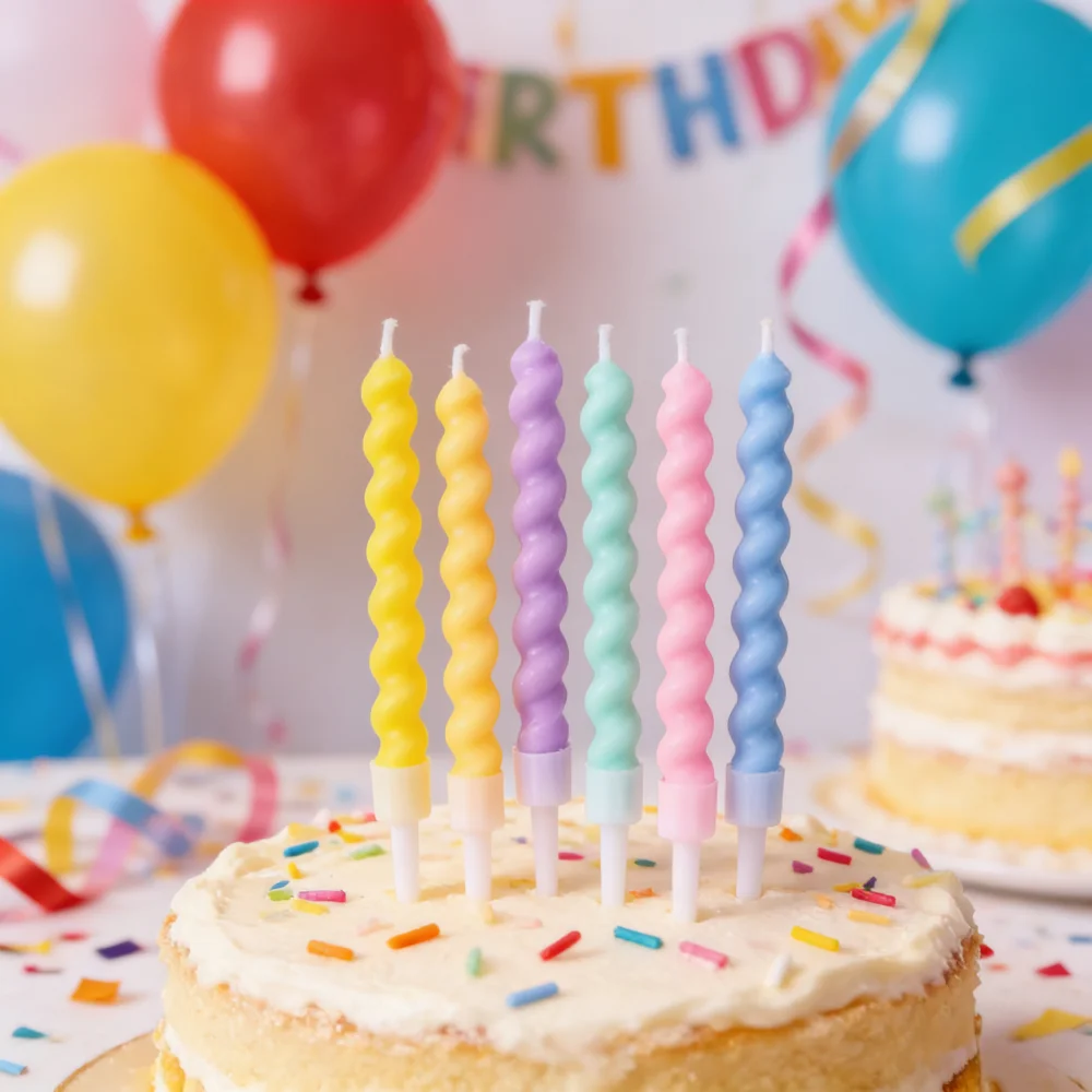 6/12 Stück schwarz-weiße karierte Geburtstagskerzen und Kuchenaufsatz, Rennwagenkerzen, Wunderkerzen für Rennwagenpartys – Detail 9