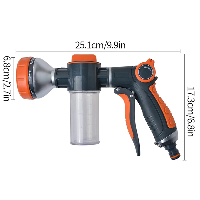 Function Foam Lance Water Gun High Pressure Nozzle Jet Garden Car Water Washer Sprayer With Foam Pot Cleaning Car Wash Tool